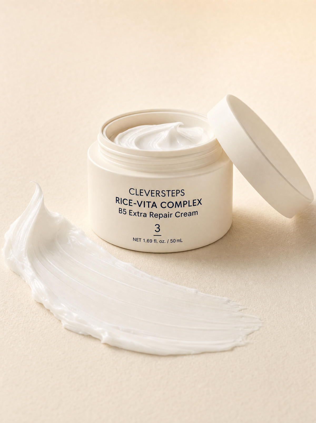 Rice-Vita Complex™ B5 Extra Repair Cream open jar with cream swipe