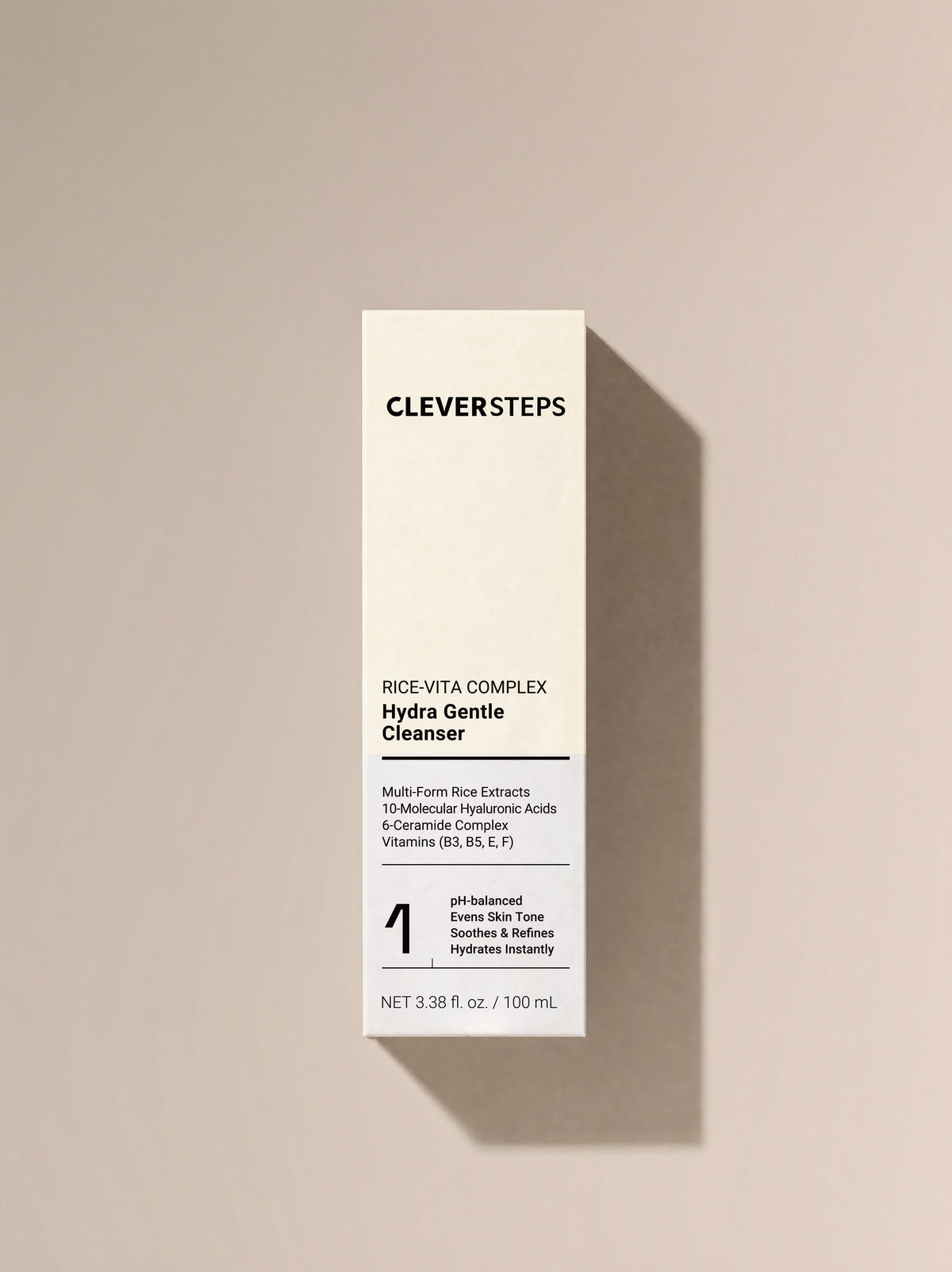 Hydra Gentle Cleanser carton, angled top view