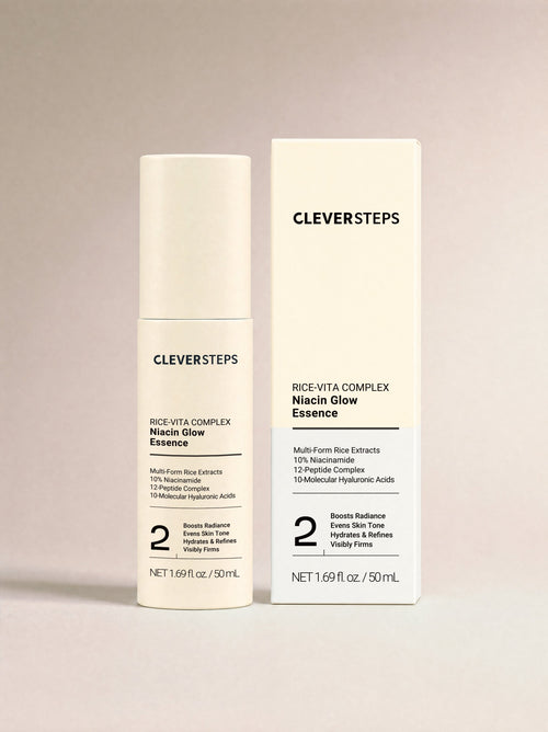 Niacin Glow Essence bottle beside its carton